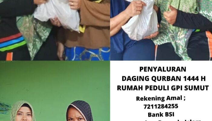 Rumah Peduli GPI Sumut Salurkan Daging Qurban