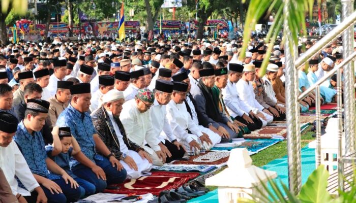Ribuan Umat Islam Salat Iduladha 1444 H Di Lapangan Merdeka Binjai