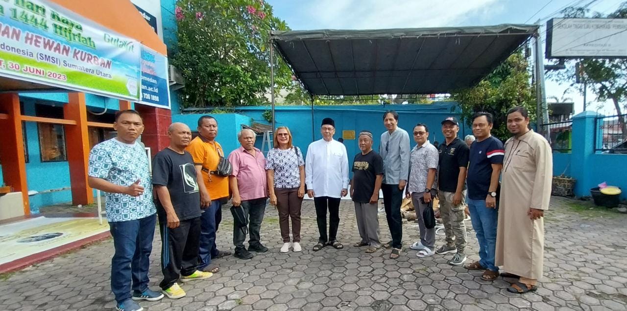 Momen Iduladha, SMSI Sumut Sembelih 1 Sapi Dan 3 Kambing