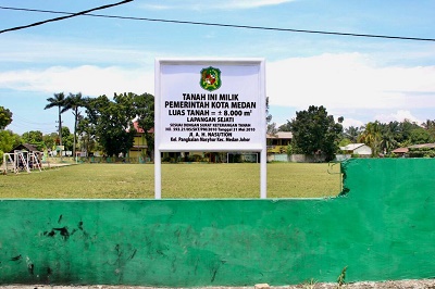 LAPANGAN sepakbola Sejati yang terletak di Kelurahan Pangkalan Masyhur, Kecamatan Medan Johor. Waspada/Ist
