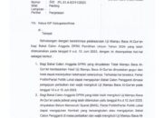 Edaran KIP Aceh, terkait bacaleg yang gugur karena mangkir atau absen tes uji mampu baca Alquran, dapat kesempatan kedua untuk mengikuti kembali. Kamis (15/6).Waspada/Syafrizal