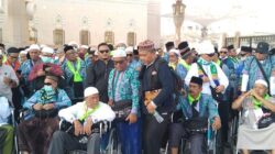 Jamaah Calon Haji Kloter 9 BTJ Aceh tiba di Tanah Suci Makkah. (Waspada/ist.)