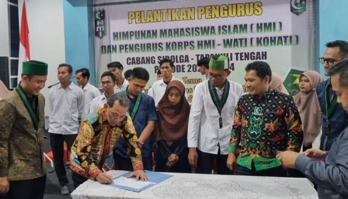 Syahrul Pasaribu Saksi Pelantikan HMI Cabang Sibolga-Tapteng