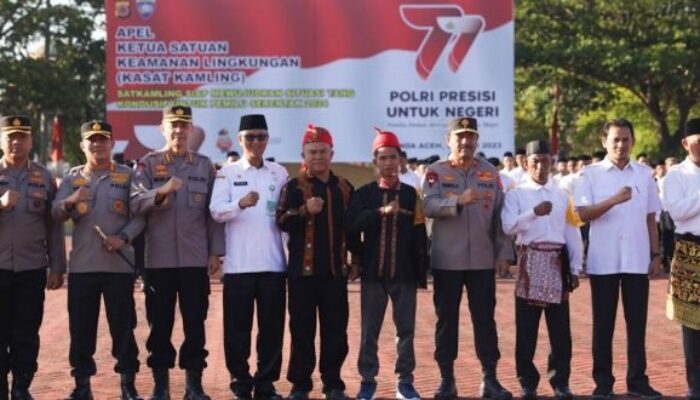 Ketua Satuan Keamanan Lingkungan Se-Aceh Apel Bersama Di Mapolda