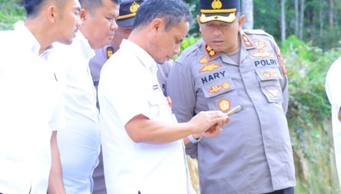 Kapolres Humbahas Tinjau Lokasi Pembangunan Pospol