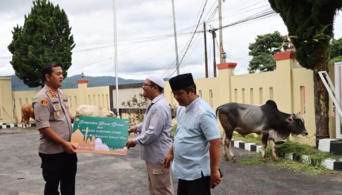 Kapolda Sumut Berikan Bantuan Hewan Kurban Kepada Umat Muslim Di Taput