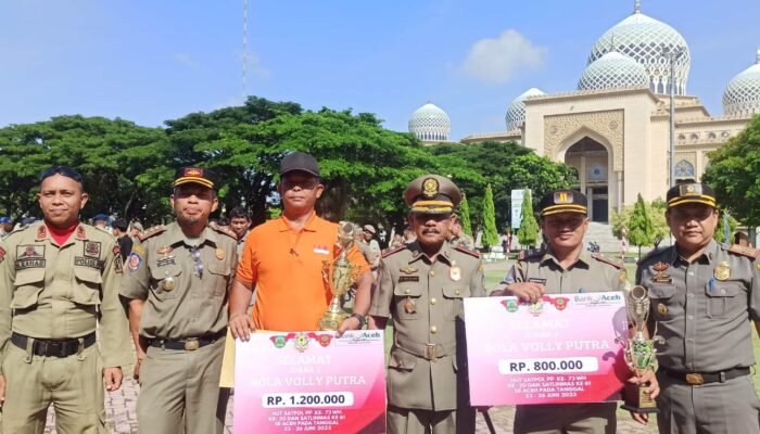 Satpol PP Langsa Juara Sepakbola Dan  Voli