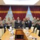 Ketua DPRD Sumut Baskami Ginting, berfoto bersama peserta Sekolah Staf dan Pimpinan Tinggi (Sespimti) Polri di ruang kerjanya, Selasa (25/7). Waspada/Ist