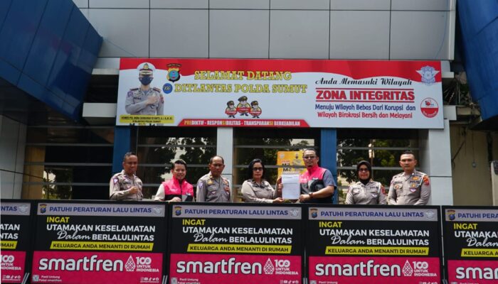 Hari Bhayangkara Ke-77, Smartfren Dan Ditlantas Sumut Dukung Keselamatan Berlalu Lintas Di Sumut
