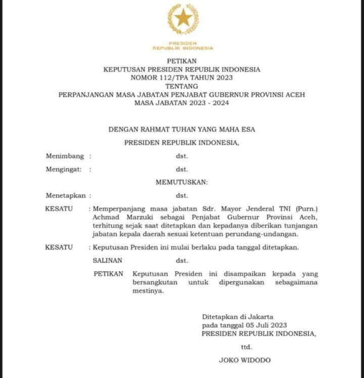 Beredar Surat Perpanjangan Jabatan Achmad Marzuki Di WAG