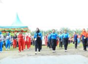 Sambut HUT Labura Ke-15, Camat Kualuh Hulu Gelar Lomba Senam Ahoy