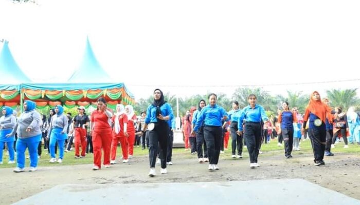 Sambut HUT Labura Ke-15, Camat Kualuh Hulu Gelar Lomba Senam Ahoy
