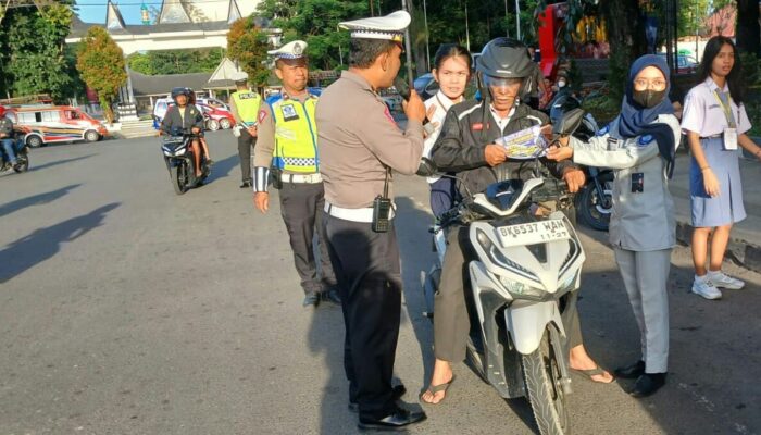 Polres P. Siantar Dan Jasa Raharja Edukasi Tertib Berlalu Lintas