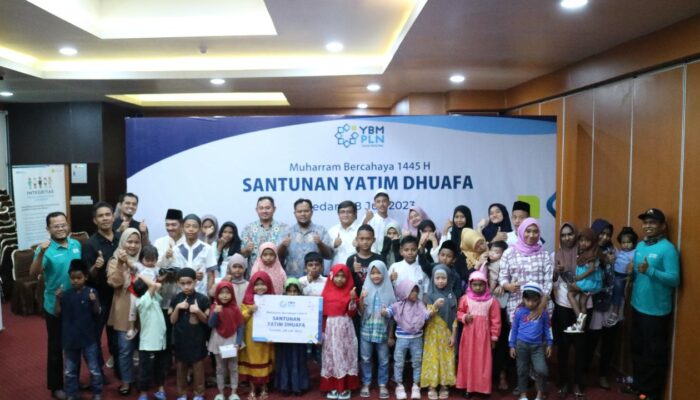 Rayakan Muharram Bercahaya 1445 H, YBM PLN UIP SBU Berbagi Dengan Anak Yatim Dan Dhuafa