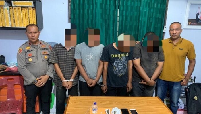 Polsek Banda Sakti Bekuk Empat Pemuda Asyik Nyabu Dan Berganja