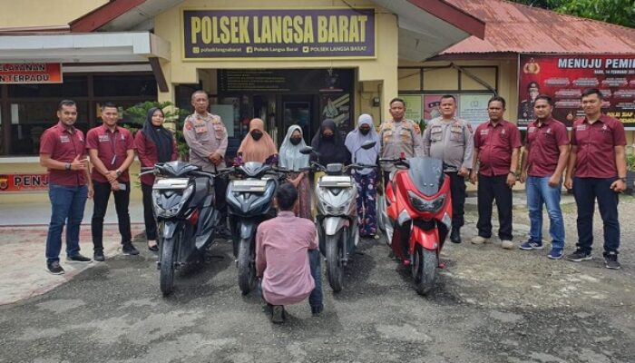 Gelapkan 12 Sepedamotor, 4 Wanita Dan 1 Pria Ditangkap