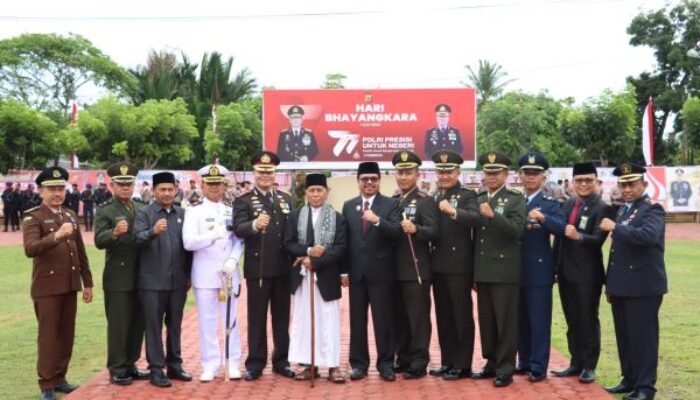 Peringatan Hari Bhayangkara Ke-77 Di Polres Aceh Utara Berlangsung Khidmat