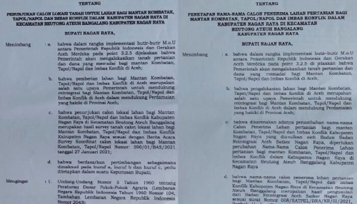 Walhi: Pemanfaatan Lahan Mantan Kombatan Di Nagan Raya Tak Sesuai Tujuan