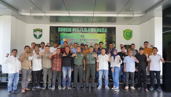 Danrem 011/Lws Rangkul Pers Untuk Menolong Rakyat Dan Tuntaskan Stunting
