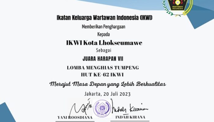 IKWI Lhokseumawe Raih Penghargaan Rias Tumpeng