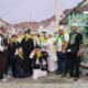 Jamaah haji Labura ucapkan selamat buat Afifi Lubis dari Makkah. Waspada/dok.Idris Aritonang PHD Labura