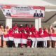 Pj Wali Kota Langsa, Ir Said Mahdum Majid bersama unsur Forkompimda Langsa berfoto bersama pada launching gerakan pembagian 10 juta Bendera Merah Putih dan Car Free Day, di Tribun Lapangan Merdeka Langsa, Minggu (30/7) pagi. Waspada/Rapian