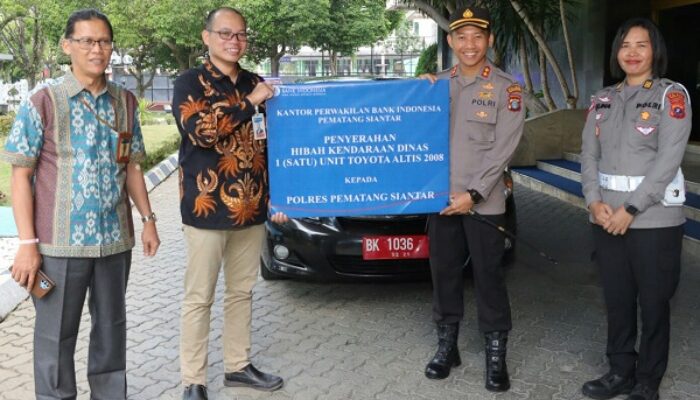 Kapolres Terima Hibah 1 Mobil Dari BI P.Siantar