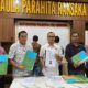 Kasat Reskrim Kompol I Kadek Hery Cahyadi, Kanit Tipikor AKP J Munthe dan lainnya saat memperlihatkan barang bukti dan tersangka. (Waspada/Ist)