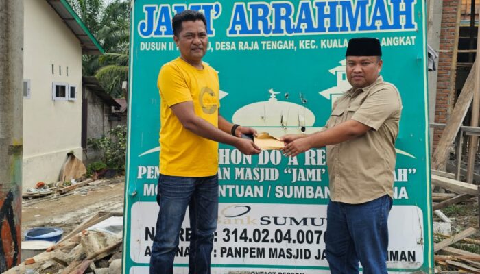 Sekretaris Gerindra Sumut Bantu Pembangunan Masjid Di Langkat