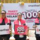 Dari Kiri Ke Kanan: Winetou Lubis, Chief Of Regional Sumatera, Kalimantan, Sulawesi; Tom Alamas, Chief of Sales and Distribution Officer Smartfren; dan Jhon Ferdinan Simanjuntak, Regional Head North Sumatera dalam media update Smartfren Kuota 100GB di Medan, Kamis (3/8).