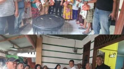 Jumat Barokah di Denai, Ketua Pewarta Bagikan Sembako kepada Warga Kurang Mampu