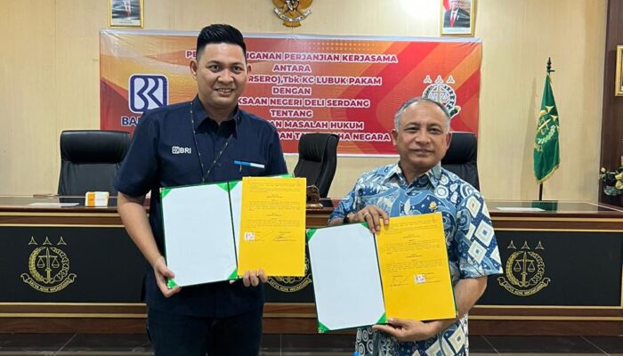 BRI Cabang Lubuk Pakam MoU Dengan Kejari Deliserdang