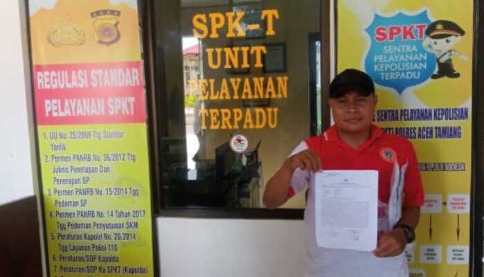 Ketua DPC LAKI Laporkan Ketua Komisi I DPRK Ke Polres Aceh Tamiang