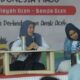 Bunda PAUD Aceh, Ny. Ayu Marzuki didampingi Ketua Pokja Bunda Paud, Mellani Subarni, saat menghadiri Puncak peringatan Hari Anak Nasional (HAN) tingkat Aceh 2023 di Aula Teater Perpustakaan Wilayah Aceh, Sabtu, (5/8). (Waspada/Zafrullah)