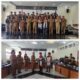 Bupati Toba foto bersama sebelum lepas 30 mahasiswa Arsitektur Universitas Katolik Parahyangan yang tergabung dalam yang Arsitektur Hijau untuk melakukan Penelitian Rumah Batak ke Silaen, Kabupaten Toba, Senin (7/8). Waspada/Ramsiana Gultom