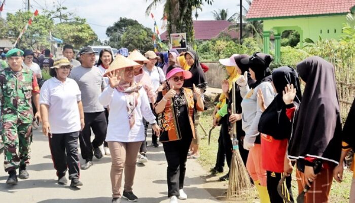 Ketua TP PKK Simalungun Tinjau Kegiatan Haroan Bolon Di Panombeian Panei