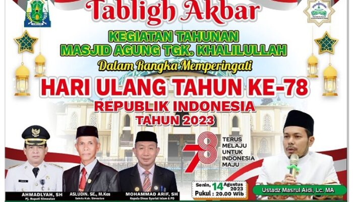 Nanti Malam, Tabligh Akbar Di Masjid Tengku Khalilullah