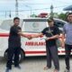 DPD Pujakesuma Kabupaten Aceh Tamiang, Darman saat menerima satu unit mobil ambulans dari PT Tamiang Elevator dan Escalator, Perhimpunan Masyarakat Tamiang (Permata) Jakarta. (Waspada/Ist).