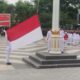 Pasukan Paskibraka berhasil mengibarkan sang Merah Putih pada upacara peringatan HUT Ke-78 Kemerdekaan RI, Lapangan Merdeka Langsa, Kamis (17/8) pagi. Waspada/Rapian.