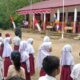 Upacara HUT ke-78 RI di Sopobatu, Kec. Panyabungan, Kab. Madina. Desa yang kemarin diresmikan Bupati Madina HM Jafar Sukhairi Nasution penggunaan aliran listrik PT PLN. Waspada/Ist