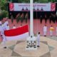 Siswa SMAN 3 Langsa, Aryan Alif Pranata saat menjadi rukibra pembentang bendera pada upacara peringatan hari ulang tahun (HUT) ke-78 Kemerdekaan Republik Indonesia di Provinsi Aceh di Halaman Kantor Gubernur Aceh, Kamis (17/8). Waspada/ist