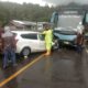 Kecelakaan lalu lintas antara Mobil Datsun bernomor polisi BK-1855-ABF dengan Bus Pariwisata bernomor polisi AE-7121-US di Desa Jangga Dolok, Minggu (20/8) mengakibatkan satu orang meninggal dunia. Waspada/Ist