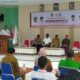 Guree Edo, Ketua PMI Abdya saat menyampaikan laporannya, dalam kegiatan Muskab Ke IV PMI Abdya. Senin (21/8).Waspada./Syafrizal