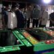 Kapolres Asahan AKBP Rocky H Marpaung, didampingi Ketua FKUB Asahan H. Humaidy Syamsuri Pane, saat melihat meja judi tembak ikan yang diamankan di Jln Abdi Setia Bakti, Kisaran. Waspada/Bustami CP