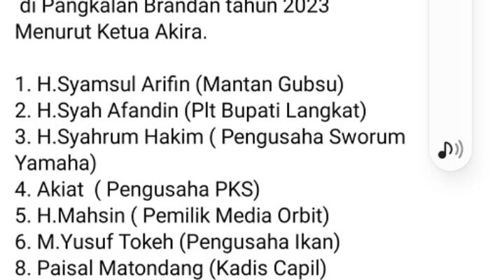 Sederet Nama Orang Sukses Dan Berpengaruh Di P.Brandan Viral Di Medsos 