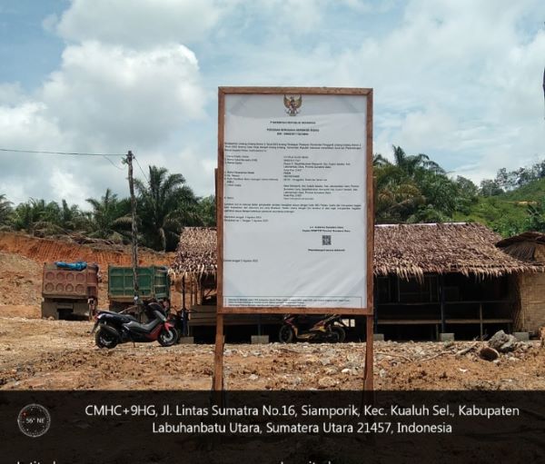 Lokasi pertambangan tanah urug yang dikelola CV.RAA di Desa Siamporik Kecamatan Kualuh Selatan Kab. Labura. Waspada/Ilyas Munthe