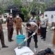 Kapolres Langkat AKBP Rahmat Faisal HS SIK SH MH menghadiri kegiatan pemusnahan barang bukti perkara inkrah  di Kantor Kejaksaan Negeri Kab. Langkat, Selasa (22/8). Waspada/ist
