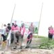Bersama Kapolres Sergai AKBP Oxy Yudha Pratesta, SIK, PJU Polres Sergai, Danramil 07 Perbaungan Kapten Kav. I. Iskandar, Bupati Darma Wijaya menanam pohon mangrove. Waspada/ist