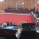ANGGOTA DPRD Kabupaten Batubara sedang mengikuti rapat paripurna penyampaian pandangan umum fraksi terhadap Rancangan KUA-PPAS P-APBD tahun 2023.Waspada/Iwan Has
