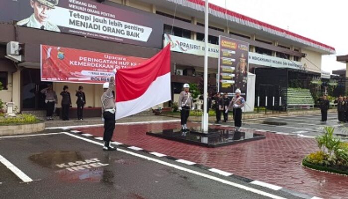 Waka Polrestabes Medan Irup Upacara Peringatan HUT RI Ke-78 Di Mapolrestabes
